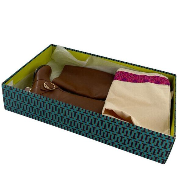 Tory Burch Boot Womens Size 8W Sofia Festival Buckle Side Zip Equestrian Riding - Picture 9 of 12